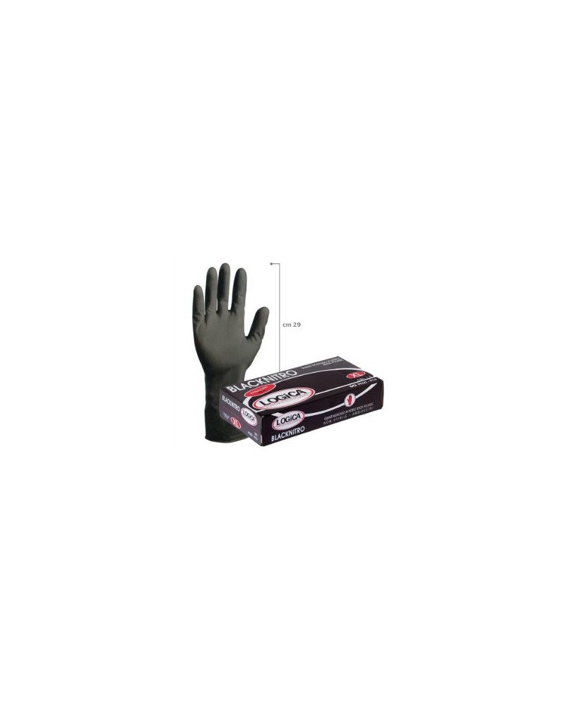 GUANTO NITRILE NERO 50 PEZZI TAGLIA L EXTRALONG 30CM