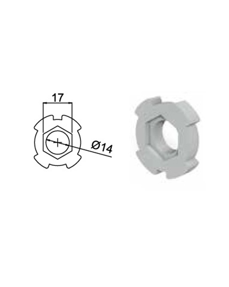 INSERTO IN NYLON PER CENTRO PORTA diametro mm.16