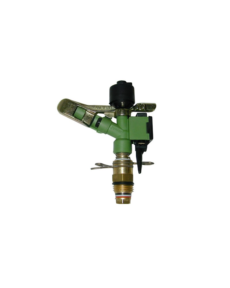 Irrigatore Junior a settore. Diametro ugello mm.4. Con pressione di 1,5 atm gittata mt.10 portata 9 l/m, con pressione di 2 atm 