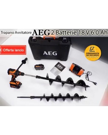 KIT TRAPANO / AVVITATORE AEG CON TRIVELLA DIAMETRO 100MM