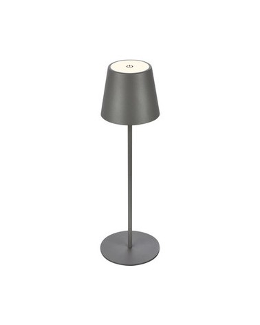 LAMPADA DA TAVOLO LED COLORE GRIGIO CON BATTERIA RICARICABILE 2,6W 280LUMEN