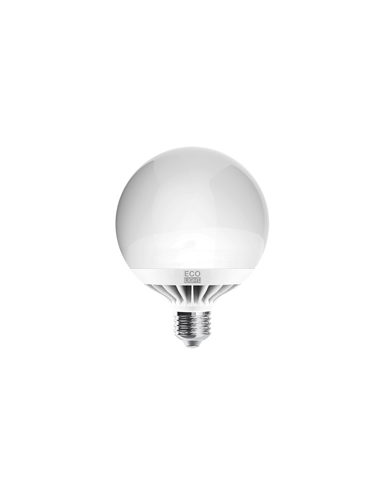 Lampada led globo e27 20W-> 100W. 1600LUMEN, 6000K. Attacco E27. Durata 30000 ore, 15000 accensioni, classe A+. Angolo 200°, sol