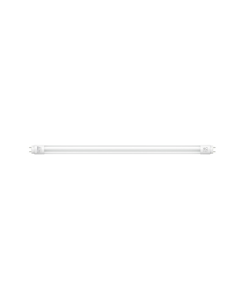 Lampada led tubo attacco G13. 10W=18W (900Lm). Colore luce 4000k. Durata 30000 ore, 15000 accensioni, classe A+. Angolo 300°. 23