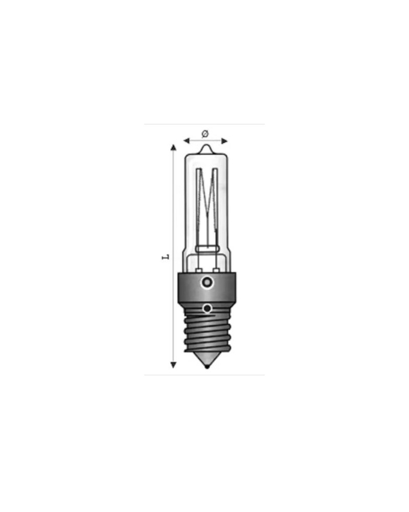 LAMPADINA ECO ALOGENA UV-S TUBOLARE E14 230V 105WEUP- 1800LUMEN 2800K. WIMEX 4254005