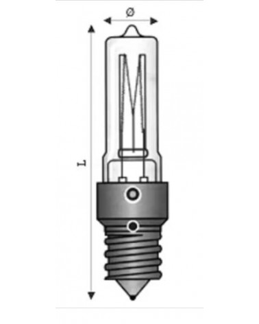 LAMPADINA ECO ALOGENA UV-S TUBOLARE E14 230V 105WEUP- 1800LUMEN 2800K. WIMEX 4254005