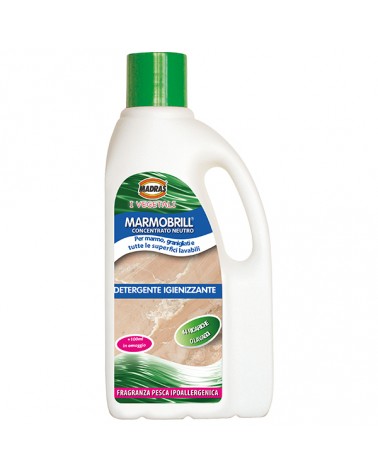 MARMOBRILL DETERGENTE NEUTRO DA 1LT, IGIENIZZANTE, ECOLOGICO, BIODEGRADABILE CON PROFUMO IPOALLERGENICO. MARMOBRILL è il deterge