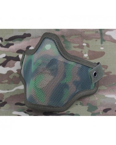 MASCHERA CON GRIGLIA METALLICAPER LA PROTEZIONE DELLA PARTE INFERIORE DEL VISOTAGLIA UNICA REGOLABILECOLORE JUNGLE CAMO