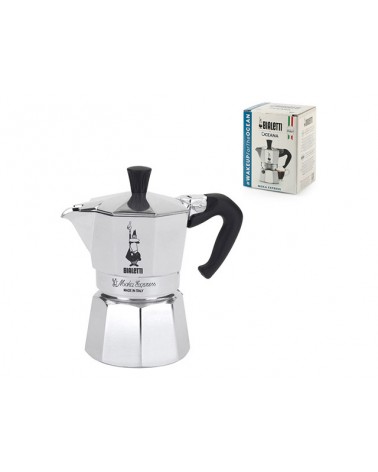 MOKA EXPRESS 1 TAZZE BIALETTI Caffettiera in alluminio con scatola regalo. Può essere utilizzata sia su fornelli a gas che su fo