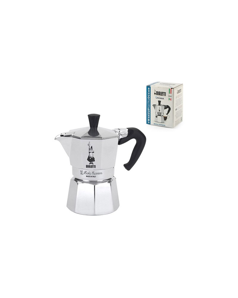 MOKA EXPRESS 1 TAZZE BIALETTI Caffettiera in alluminio con scatola regalo. Può essere utilizzata sia su fornelli a gas che su fo