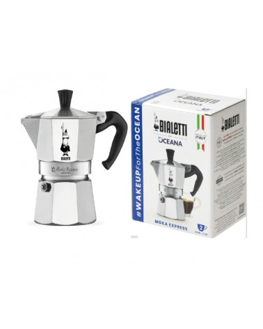 MOKA EXPRESS 2 TAZZE BIALETTI Caffettiera in alluminio con scatola regalo. Può essere utilizzata sia su fornelli a gas che su fo