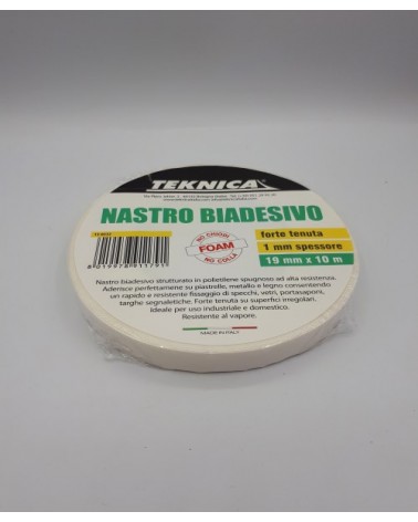 NASTRO BIADESIVO BIANCO 19MMX10MT 1MM DI SPESSORE ART. TK13-0322