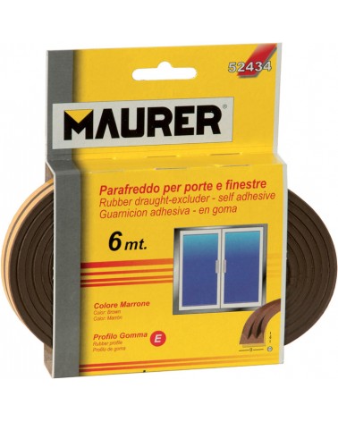 Nastro parafreddo MAURER in gomma - autoadesivo - profilo E - marrone 9X4MM MT6