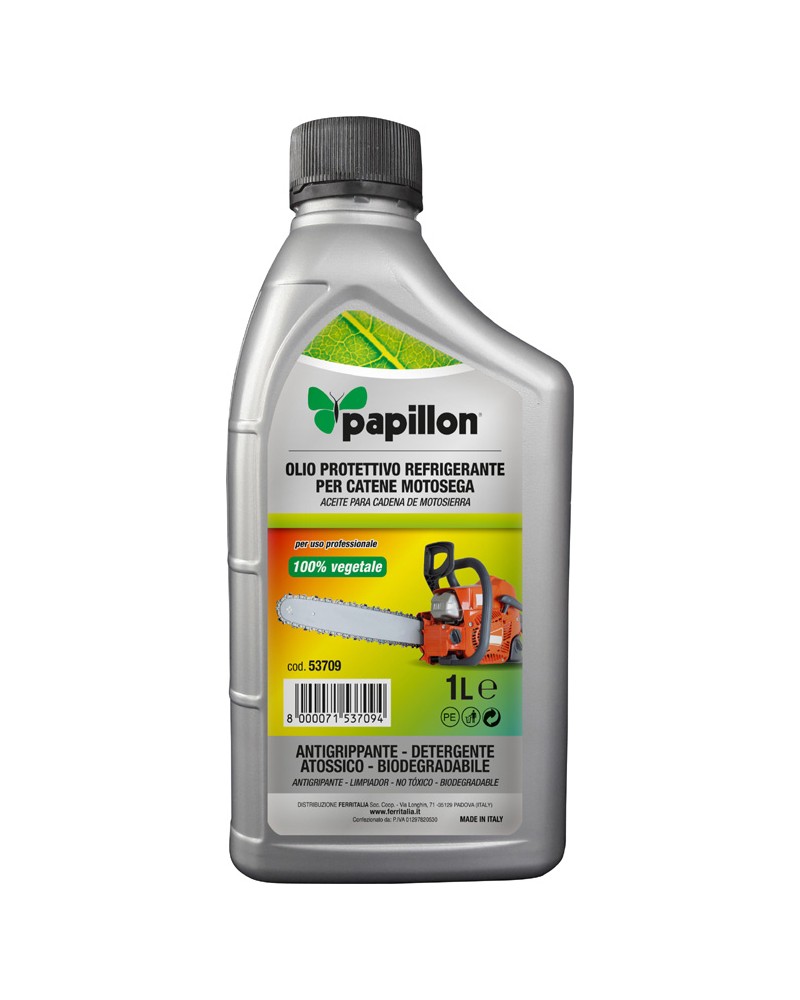 Olio lubrificante / protettivo PAPILLON a base vegetale biodegradabile - per catene di motoseghe ed elettroseghe 5LT