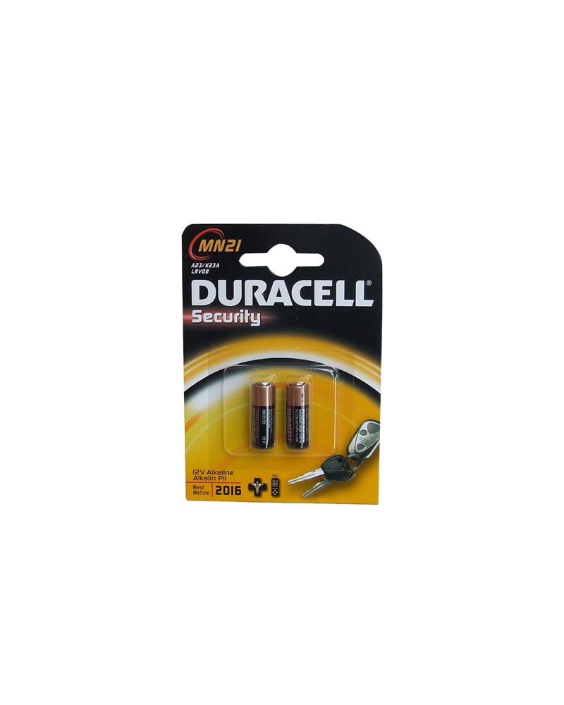 Pila Duracell MN21 Tipo Telecomando 3 LR 50. Alcalina. 12 volt. Diametro mm. 10,6, altezza mm. 28,5. In blister da 2 pezzi.