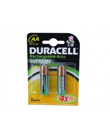 Pila ricaricabile Duracell. Tipo Stilo HR 6. In Nickelmetalidrato. 1,2 volt. mAh 2500. Precaricata, confezione due pezzi.