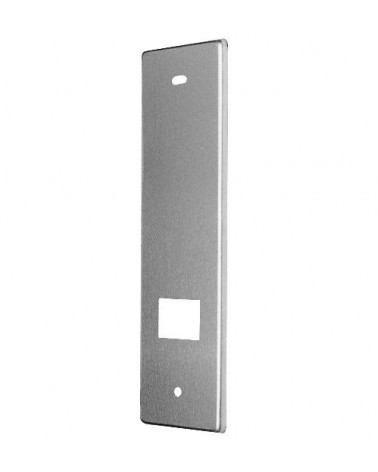 Placca in inox per avvolgitore 4-6 tipo Forlì/128. Interasse mm.128 da foro a foro. Dimensioni: 155x56mm.