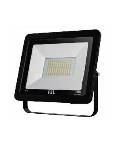 PROIETTORE PER ESTERNI LED 100W B20 FSL 4000K 8000LUMEN . Corpo interamente in alluminio, vetro temperato, impermeabile IP65, 15