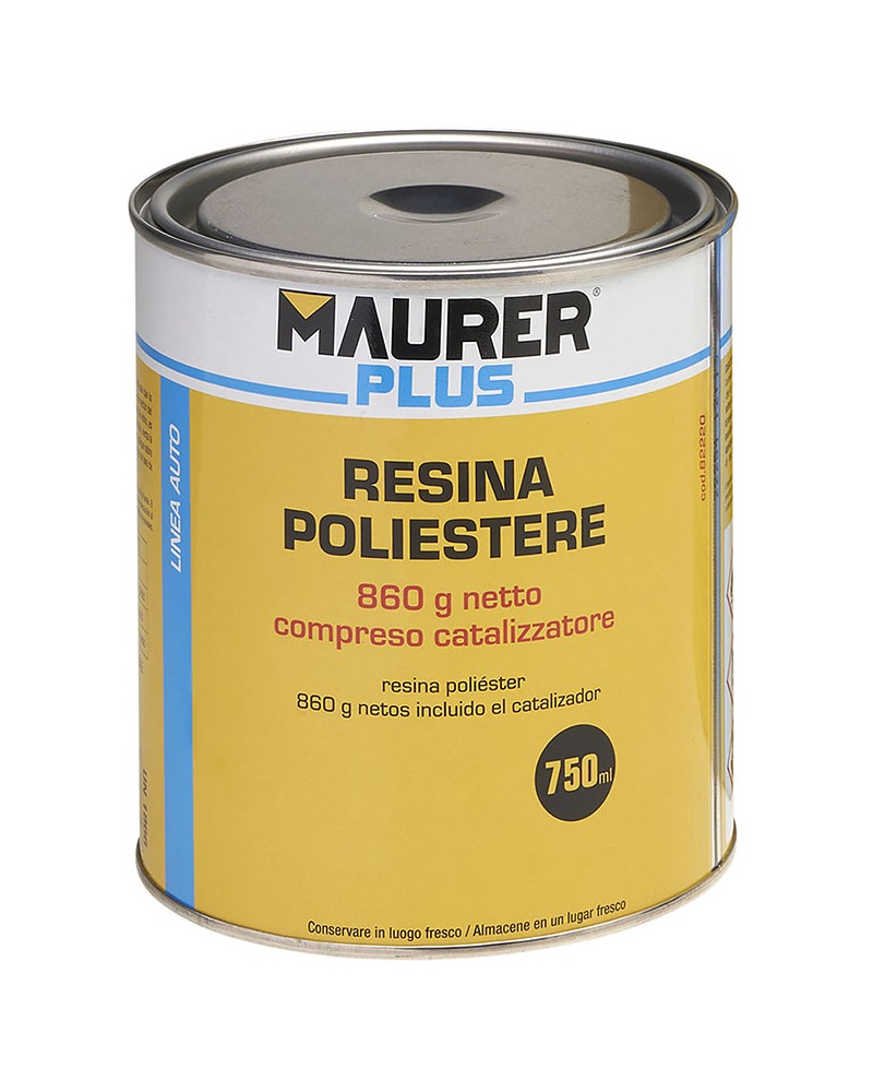 Resina poliestere liquida MAURER PLUS da 750 ml - ambiti di utilizzo: carrozzeria e furgonistica industriale, legno, nautica - c