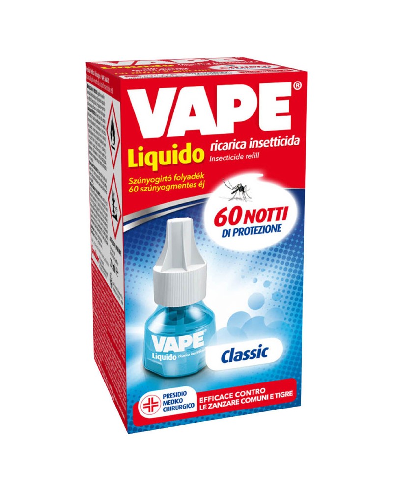 Ricarica liquida antizanzare VAPE MAGIC CLASSIC 60 NOTTI- utile rimedio contro le zanzare, offre 60 notti di protezione costante