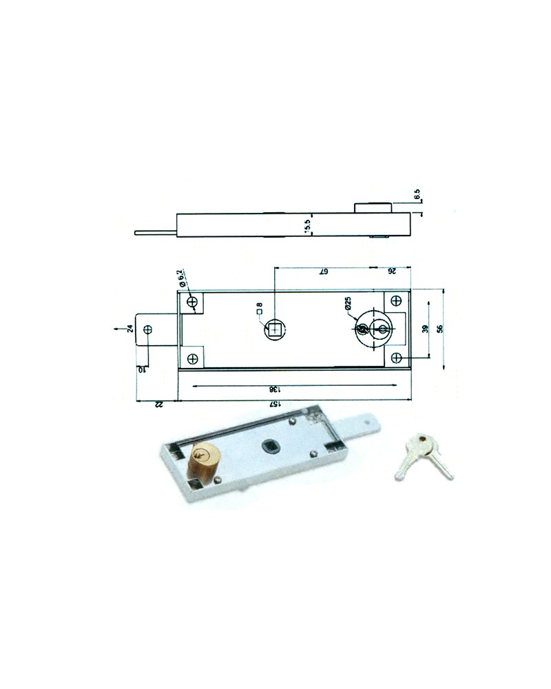 SECUREMME 2290 SERRATURA PER  BASCULANTE CON CILINDRO