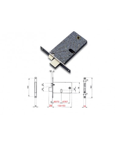 SERRATURA OMEC 770 DA INFILARE E70 CILINDRO OVALE F16