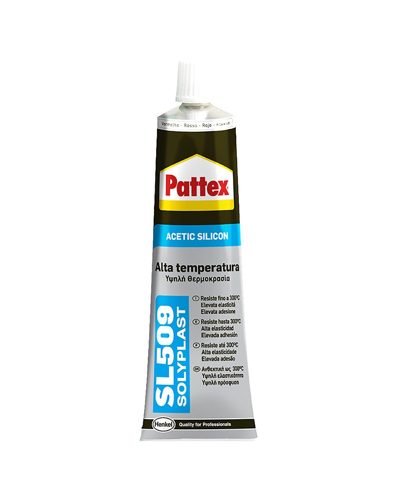 Sigillante acetico PATTEX SL 509 ALTE TEMPERATURE è un sigillante acetico che polimerizza a contatto con l\'aria, mantenendo una