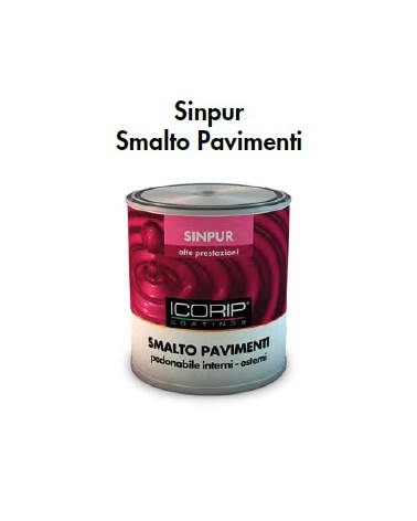 SINPUR SMALTO PAVIMENTI GRIGIO ML750 RAL 7042, per interni e esterni.Smalto sintetico uretanizzato lucido a rapida essiccazione,