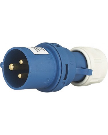 Spina diritta industriale MAURER PLUS - 2P+T 16A 6H IP44 - 230V - colore blu