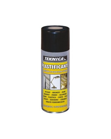 SPRAY PLASTIFICANTE 400ML TEKNICA. E\' una pellicola protettiva trasparente lucida, non screpola e non ingiallisce. Adatto per a