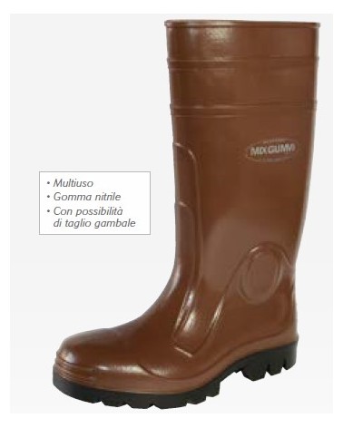 STIVALE IN GOMMA NITRILICA MIXGUMMY MARRONE TAGLIA 39EN347 SRC