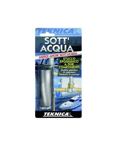 STUCCO EPOSSIDICO A DUE COMPONENTI SOTT\' ACQUA 50GR. Stucco epossidico bicomponente per impieghi nautici e riparazioni di impia