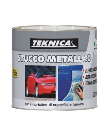 STUCCO METALLICO 750ML TEKNICA art. TK07-0082. Per il ripristino di superfici in lamiera, elevata durezza, alta resistenza, tena