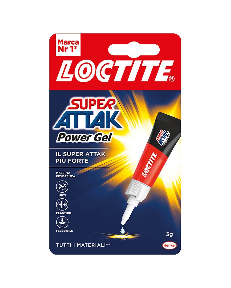 SUPER ATTAK POWER FLEX GEL 3 GRAMMI - adesivo universale istantaneo in gel rinforzato con gomma - adatto per gomma, pelle, legno