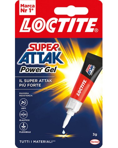 SUPER ATTAK POWER FLEX GEL 3 GRAMMI - adesivo universale istantaneo in gel rinforzato con gomma - adatto per gomma, pelle, legno