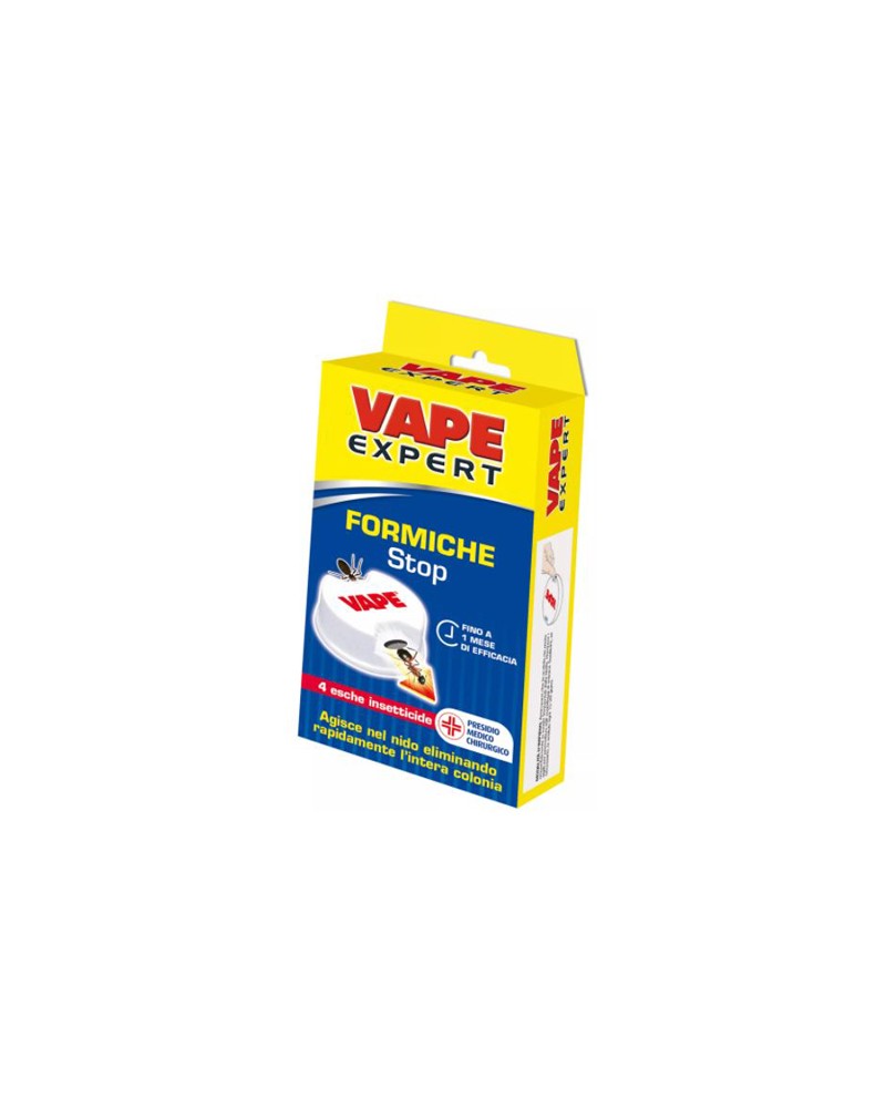 VAPE ESCA FORMICHE STOP 4 PEZZI. Efficace per oltre 3 mesi, facile da usare, non sporca, inodore. Elimina l\'intera colonia rapi