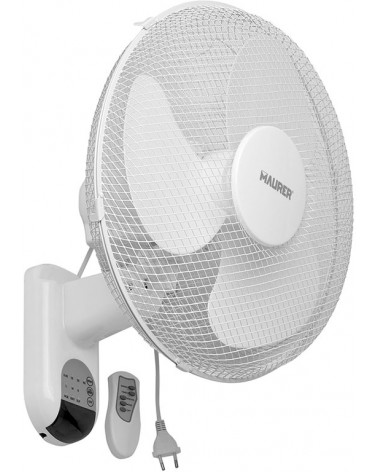 VENTILATORE A PARETE MAURER CON TELECOMANDO 3 VELOCITA\' DIAMETRO 40CM