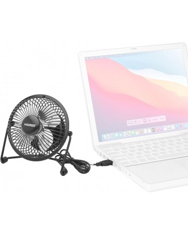 Ventilatore da tavolo MAURER mod. BEC - diametro 10 cm - cavo di alimentazione USB - 4,5W -  4 pale in alluminio - direzionabile