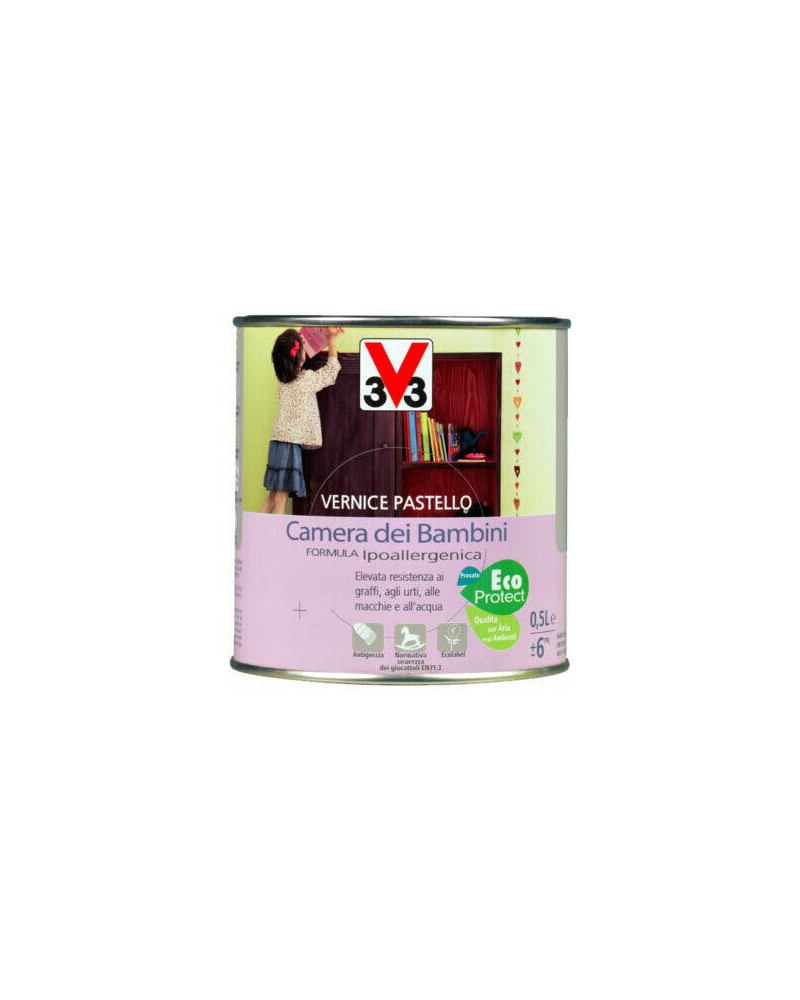 VERNICE PASTELLO CAMERA DEI BAMBINI CON FORMULA IPOALLERGENICA 0,25LTelevata resistenza ai graffi, agli urti, alle macchie e all