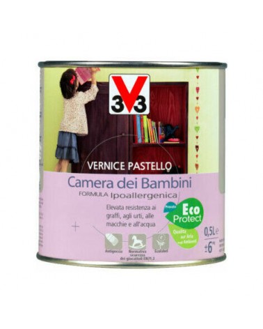 VERNICE PASTELLO CAMERA DEI BAMBINI CON FORMULA IPOALLERGENICA 0,25LTelevata resistenza ai graffi, agli urti, alle macchie e all