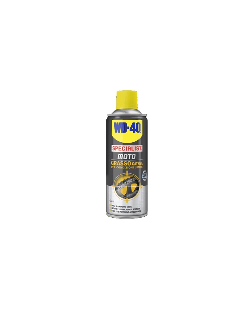 WD-40 MOTO grasso catena 400ML ideale in condizioni umide, aderisce e lubrifica senza schizzare, eccellente protezione anticorro