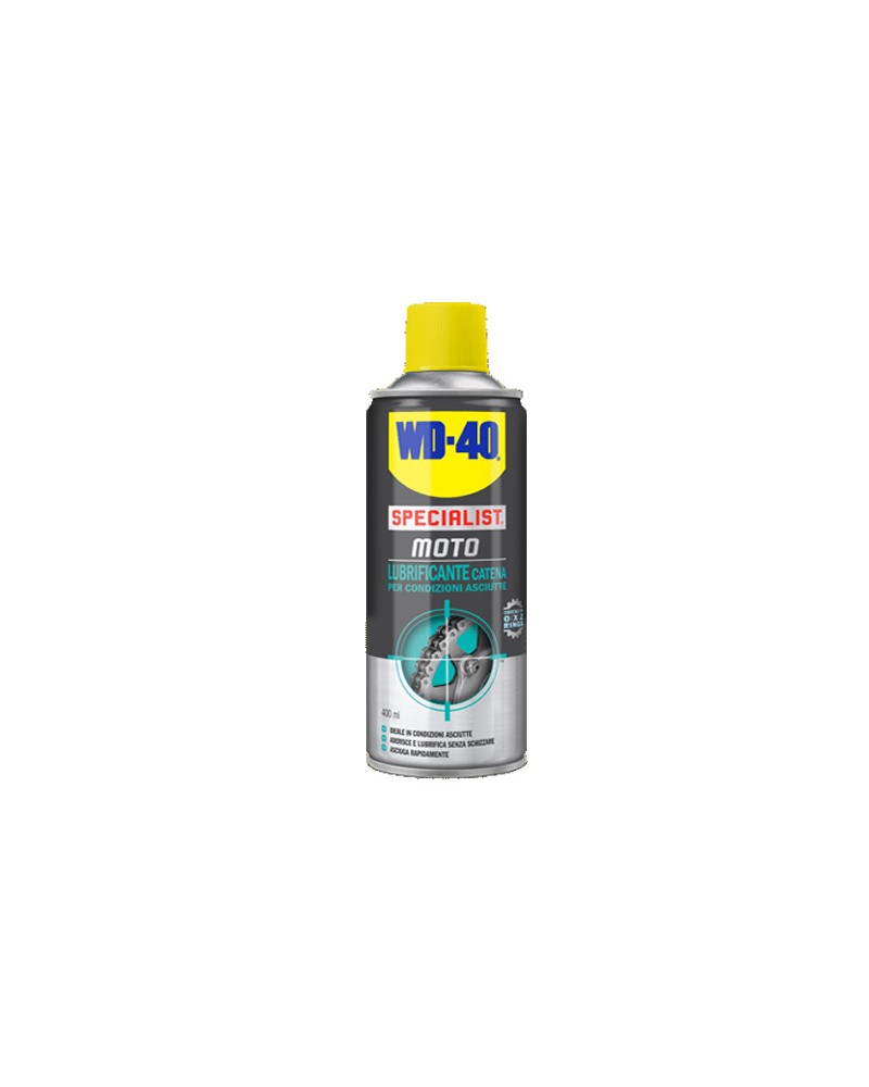 WD-40 MOTO lubrificante catena 400ML ideale in condizioni asciutte, eccezionali proprieta\' adesive, asciuga rapidamente, lubrif