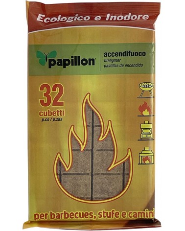 CUBETTI ACCENDIFUOCO PAPILLON ECOLOGICO 32 CUBETTI