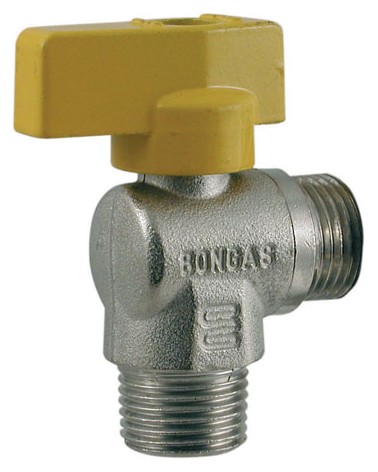 RUBINETTO SFERA SQUADRA LEVA GIALLA M/M 1/2X1/2