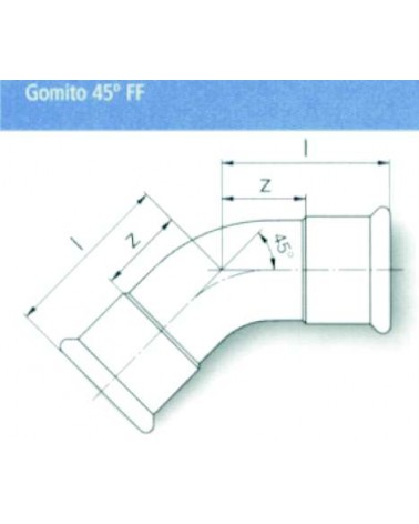 GOMITO 45? INOX FF 35     