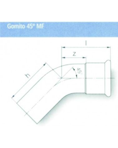 GOMITO 45? INOX MF 35     