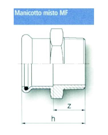 MANICOTTO INOX  M 35x1,1/4