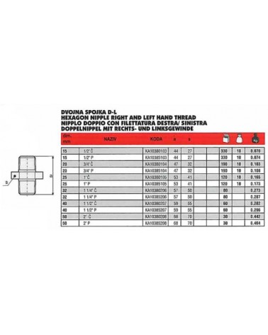 281 NIPPLO ZINC 3/8  D/S  