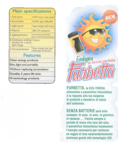 TORCIA SOLARE FURBETTA    