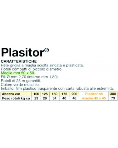 RETE PLASITOR 50     H 100