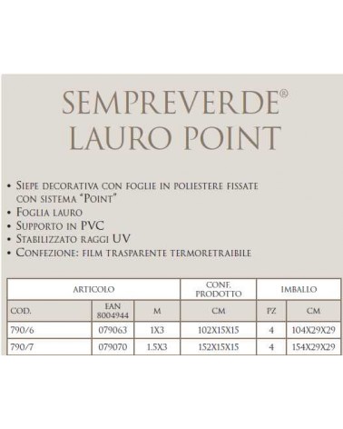 SEMPREVERDE LAURO H100 20M